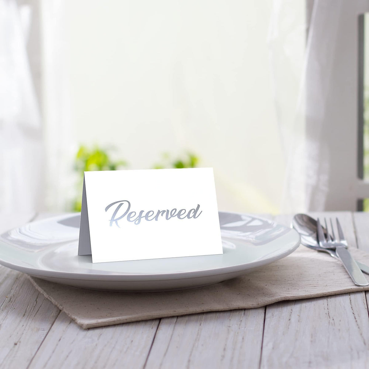 10 Pack Silver Reserved Table Signs for Wedding Party Restaurant Reserved Signs for Wedding Double Sided Reserved Table Signs Silver Reserved Signs for Tables Silver Tent Reservation Cards
