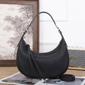 Cross-border Fashion Minimalist Top-grain Leather Dumpling Bag, Genuine Leather Women's Bag, Light Luxury Shoulder And Crossbody Half-moon Underarm Bag