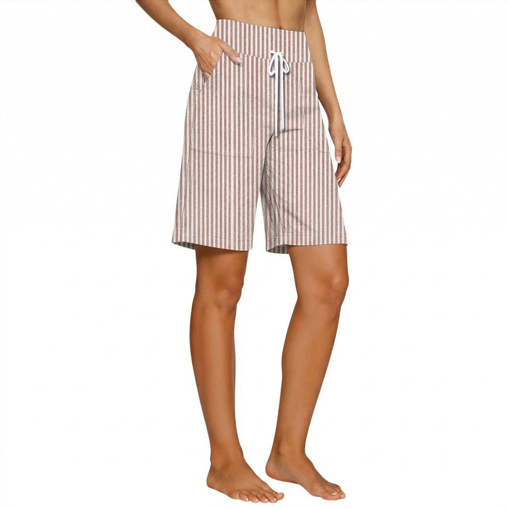 Loose-fit Striped High-waisted Shorts