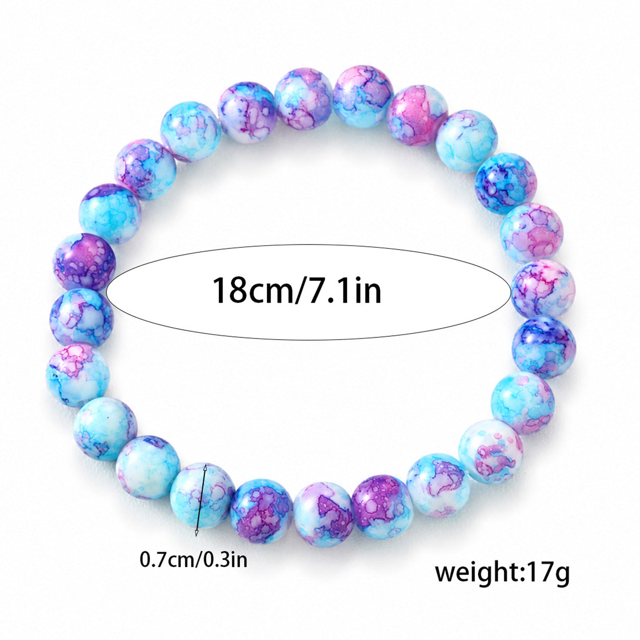 New Womens Amethyst Bead Bracelet