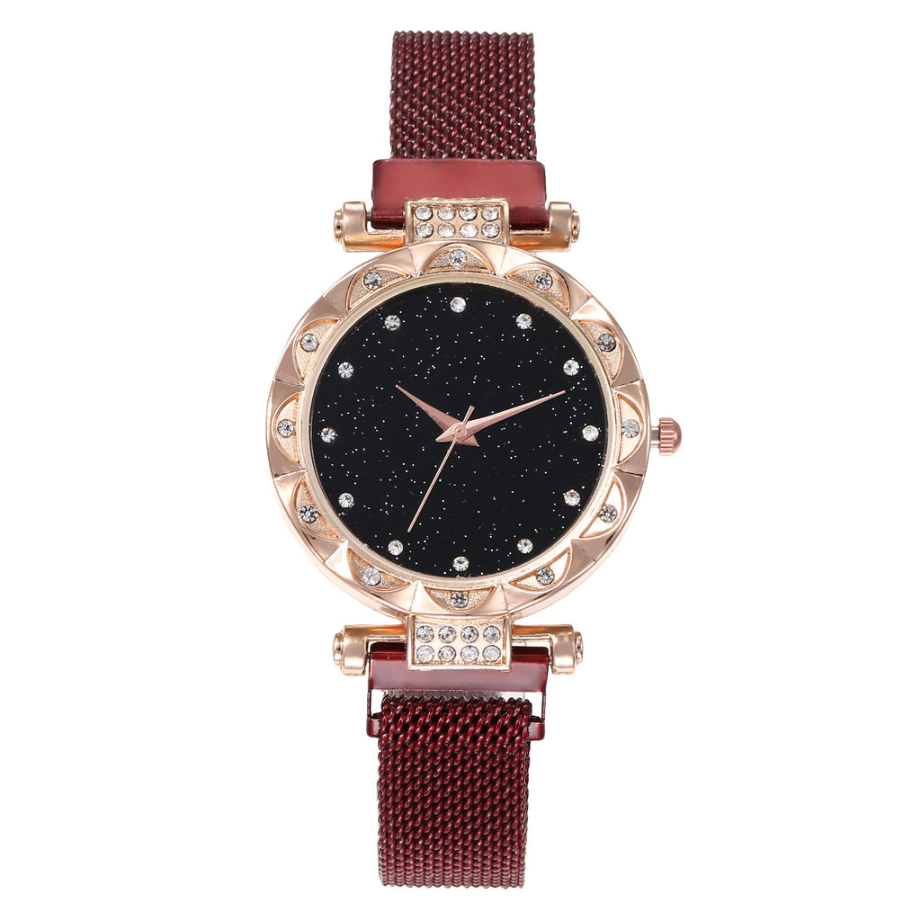 Magnetic Strap Set Womens Quartz Wristwatch