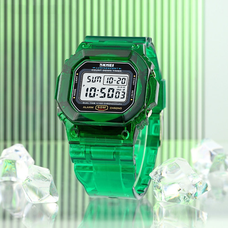 Sports Transparent Strap Multi-function Electronic Watch