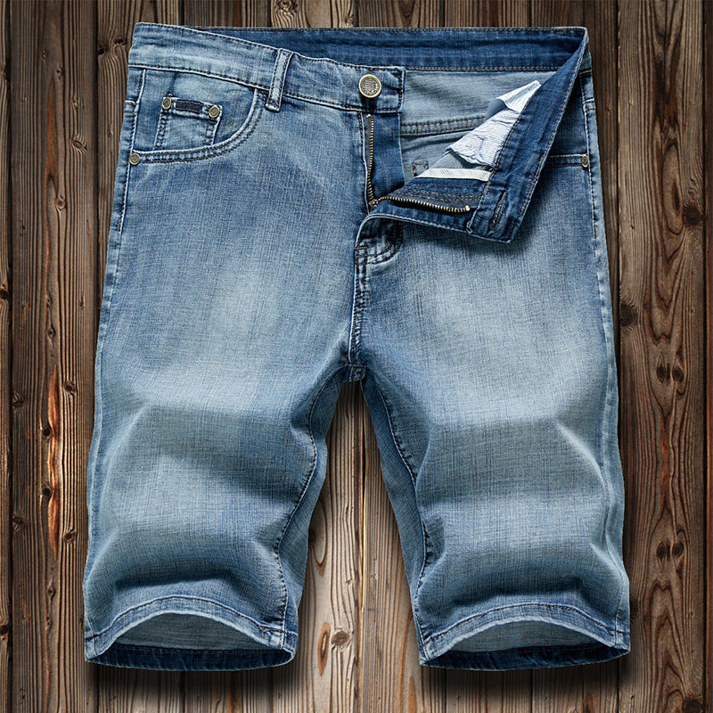 Summer Stretch Denim Shorts Mens Capri Pants