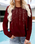Women's Long-sleeved Sweatshirt With Printed Star Pattern