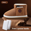 Electric Heating Shoes Rechargeable Foot Warmer Artifact Heating Home Shoes Winter Warm Temperature Regulating Cotton Shoes
