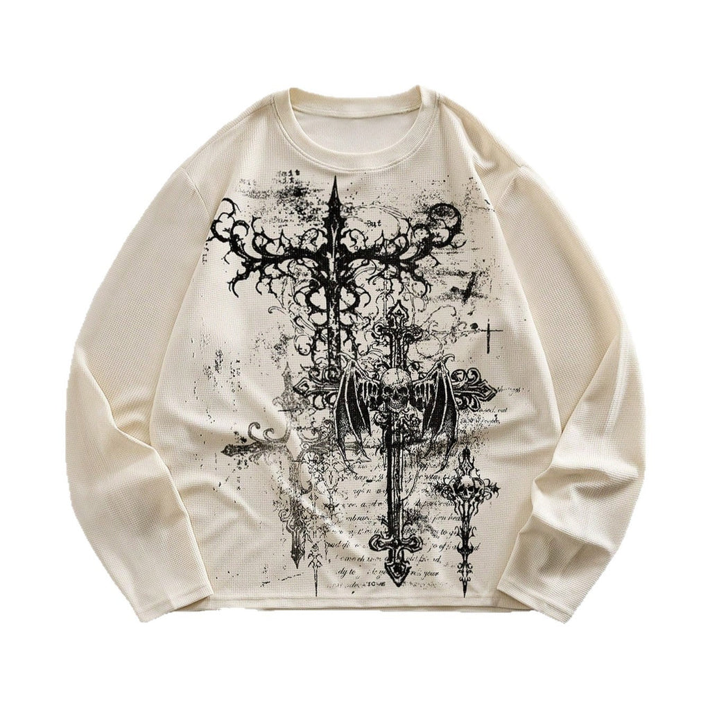 Letter Skull Print Personalized Casual Top