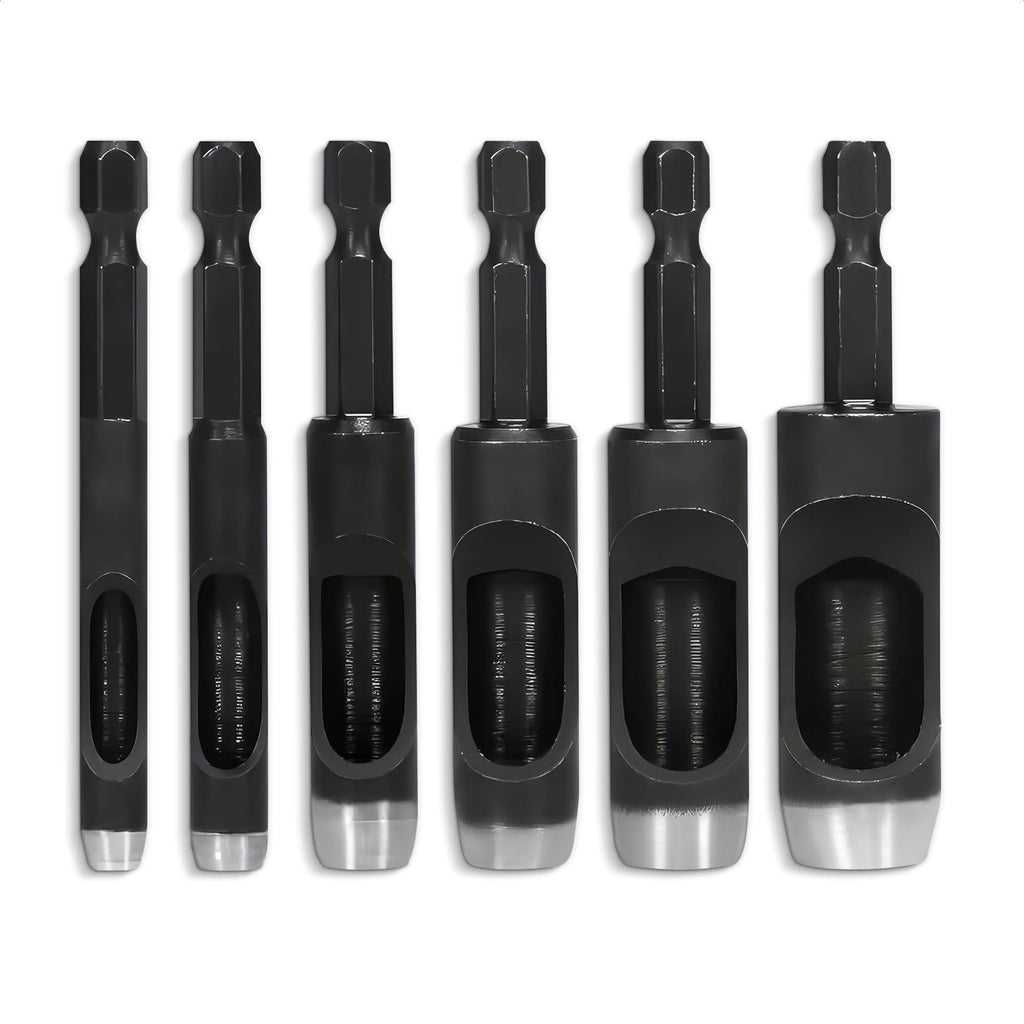 Leather Hole Punch Tool Set   6 Pcs Drill Bits 3 16  1 4  5 16  3 8  7 16  1 2    High Precision Leather Punch Tool for Belts Fabric and Crafts   Durable Carbon Steel Sharp and Efficient