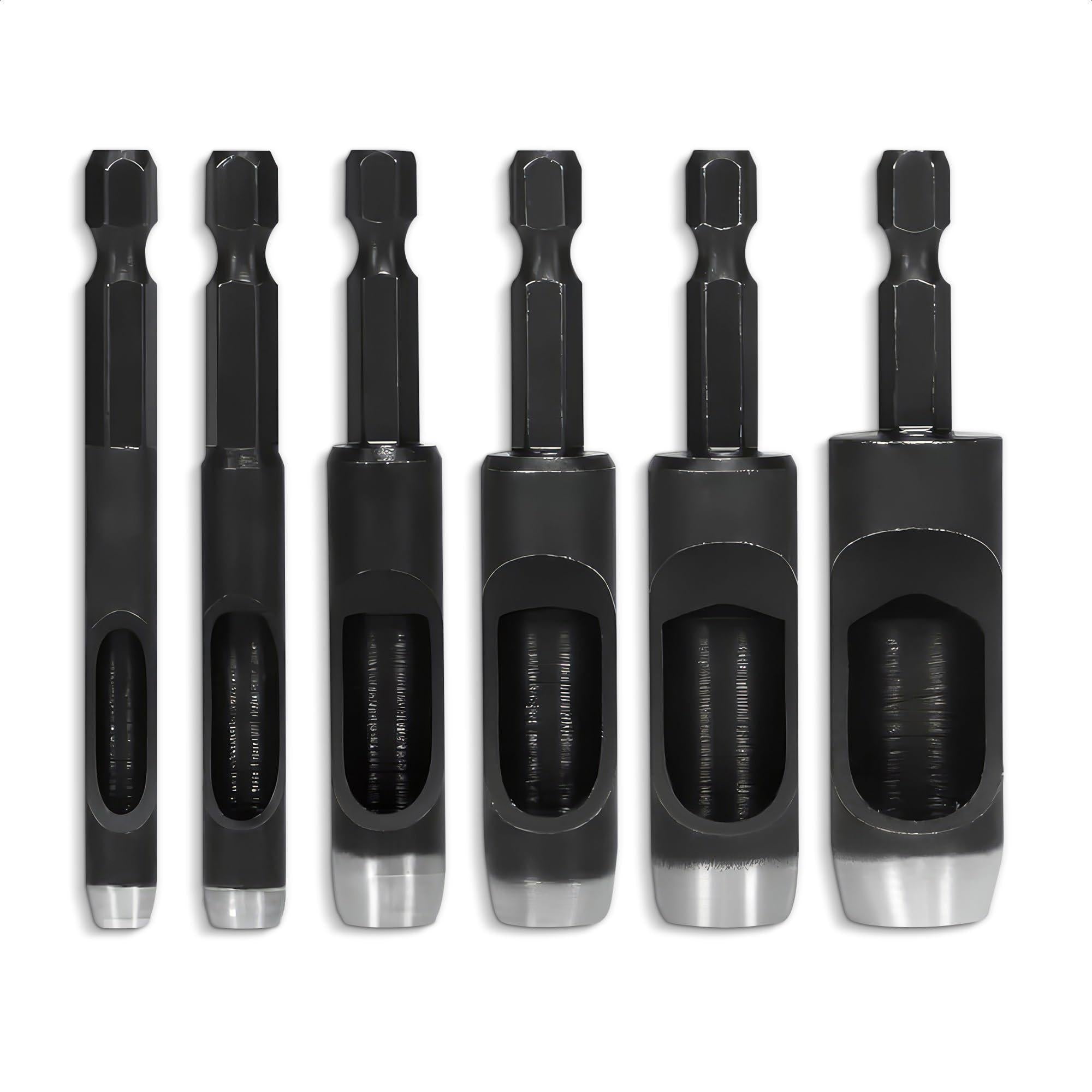 Leather Hole Punch Tool Set   6 Pcs Drill Bits 3 16  1 4  5 16  3 8  7 16  1 2    High Precision Leather Punch Tool for Belts Fabric and Crafts   Durable Carbon Steel Sharp and Efficient