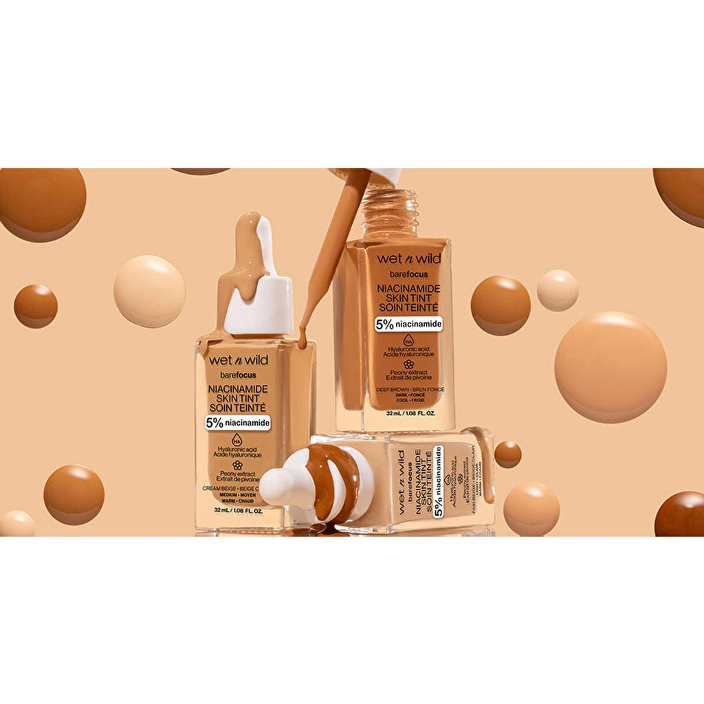 Wet n Wild Niacinamide Skin Tint Foundation: Fair Beige, Lightweight Coverage, Improves Skin Texture, Natural Satin Finish