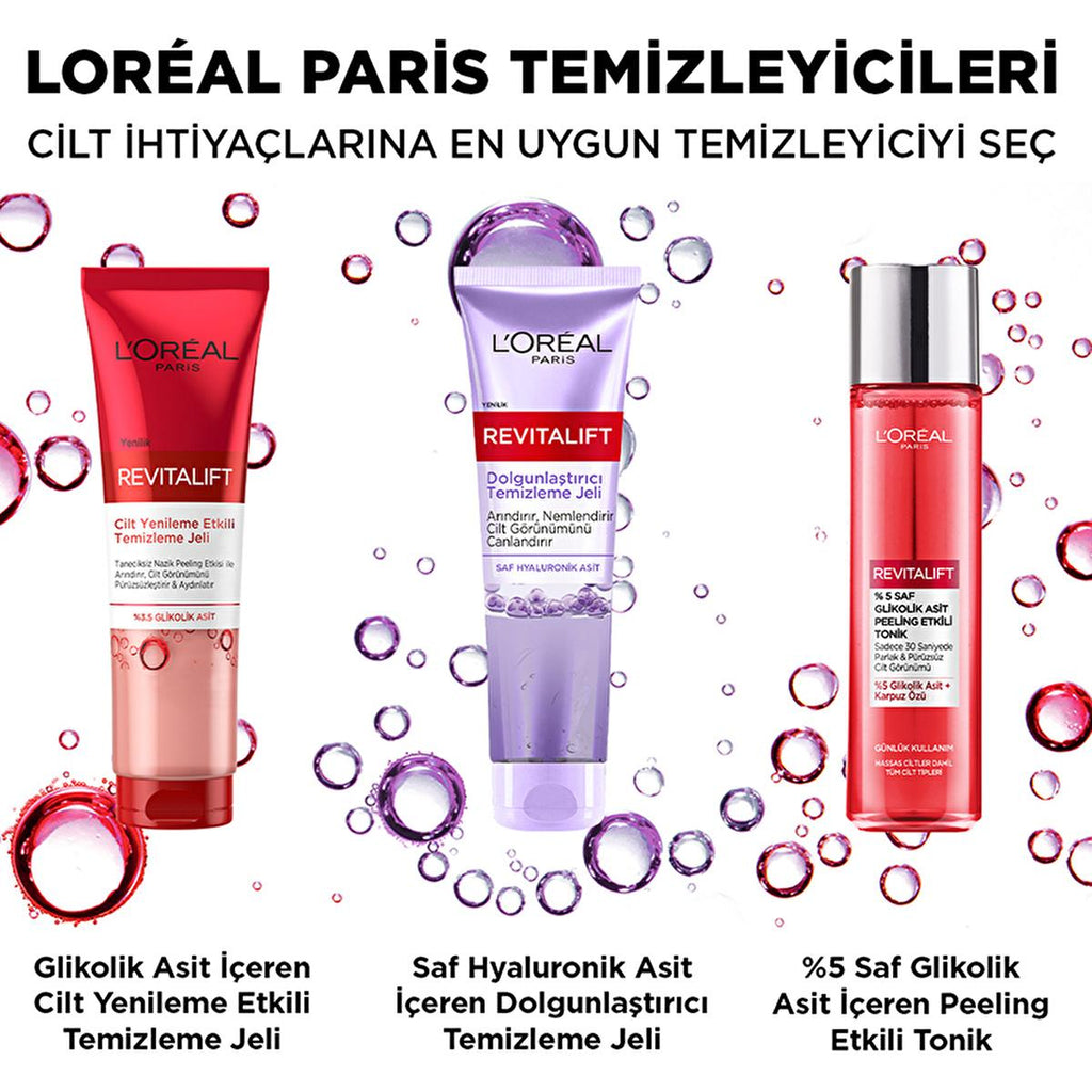 Loreal Paris Revitalift Plumping Cleansing Gel - Hyaluronic Acid Facial Cleansing Gel