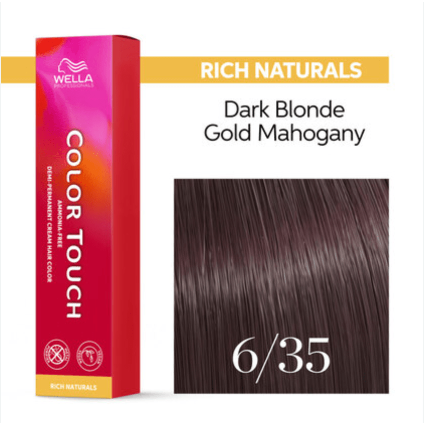 Wella Color Touch Demi-Permanent Hair Color 6/35 Dark Blonde Gold Red-Violet