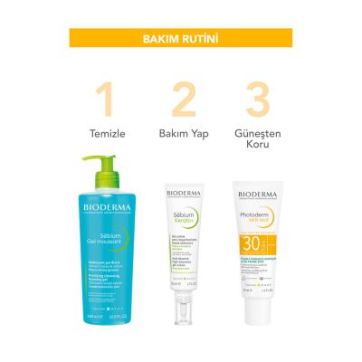 Bioderma Sunscreen and Mattifying Cream for Oily Skin - SPF30 Protection, Non-Comedogenic, Fragrance-Free