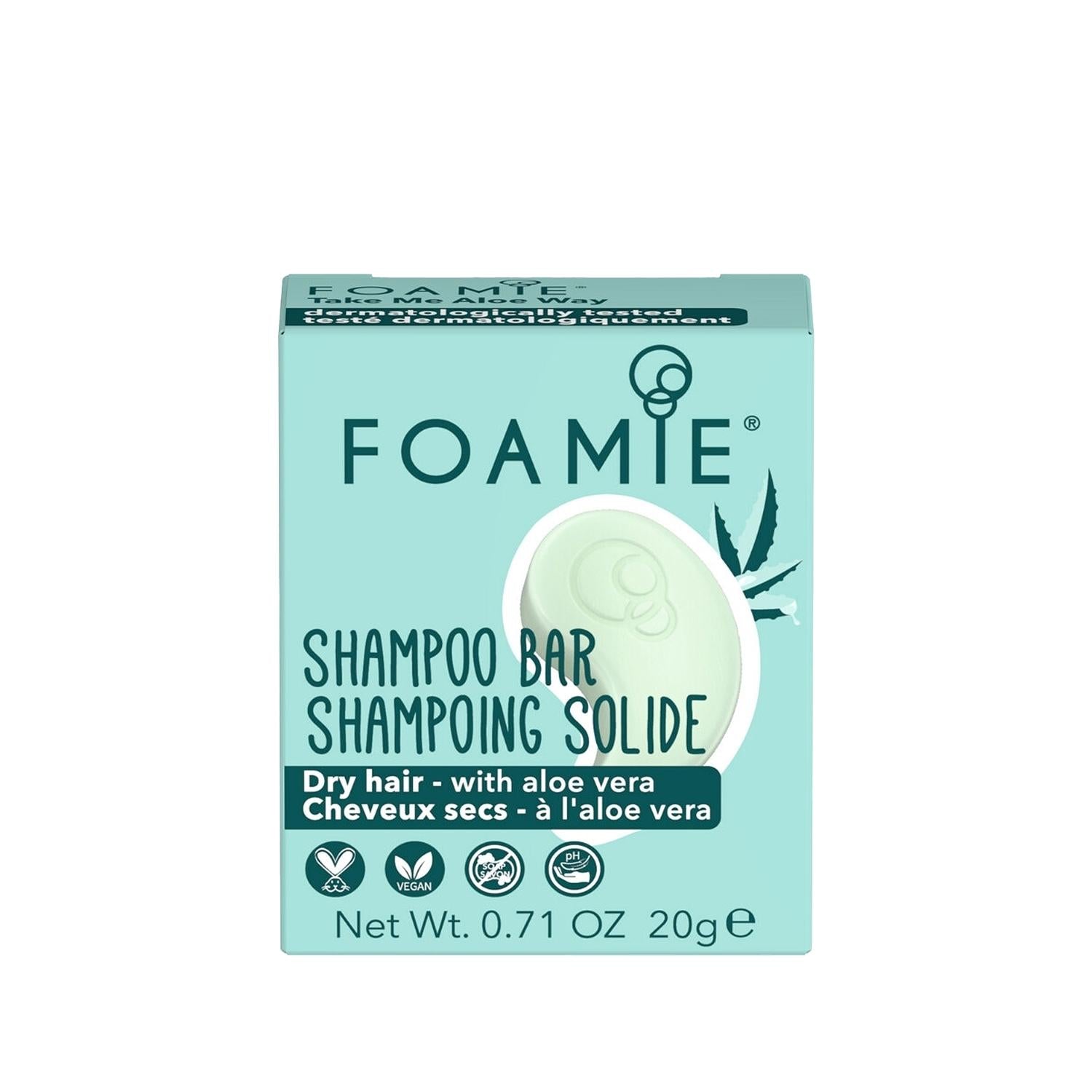 Foamie Take Me Aloe Way Shampoo Bar: Solid, Travel-Size & Plastic-Free for Healthy, Hydrated Hair On-The-Go