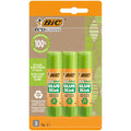 BIC ECOlutions Glue Stick - Eco-Friendly, Non-Toxic, Washable Glue for Office and School Supplies - 3-Pack of 8g Glue Sticks