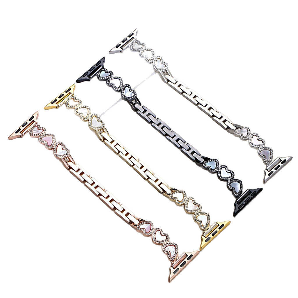 Loving-Heart Shell Metal Watch Strap