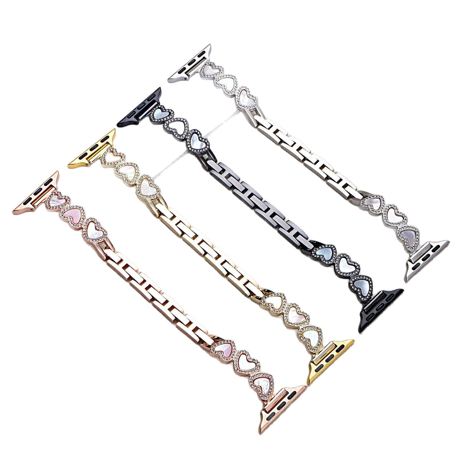 Loving-Heart Shell Metal Watch Strap