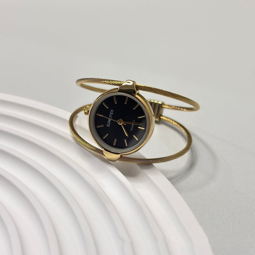 Womens Minimalist Open Bangle Watch