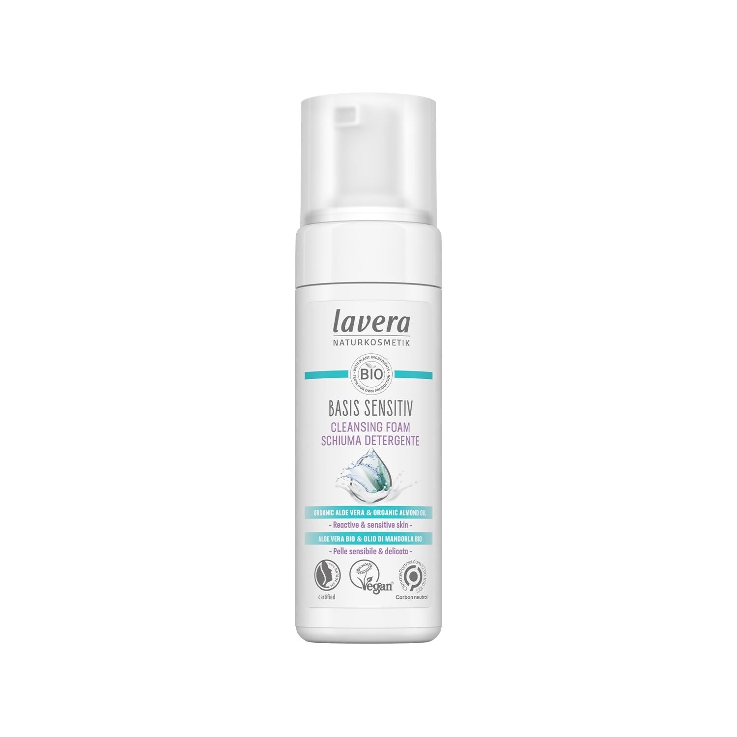 Lavera Basis Sensitiv: Gentle Facial Cleansing Foam - Natural Face Wash for Sensitive Skin - 5.07 fl oz