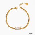Simple Collarbone Necklace & Bracelet Set
