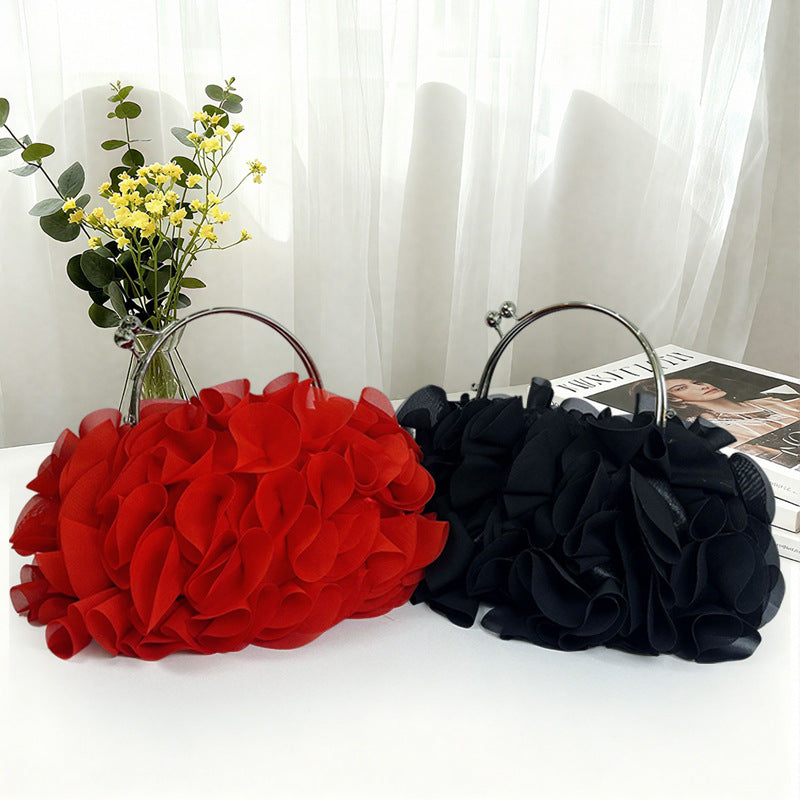 Womens Three-Dimensional Lace Casual Handbag