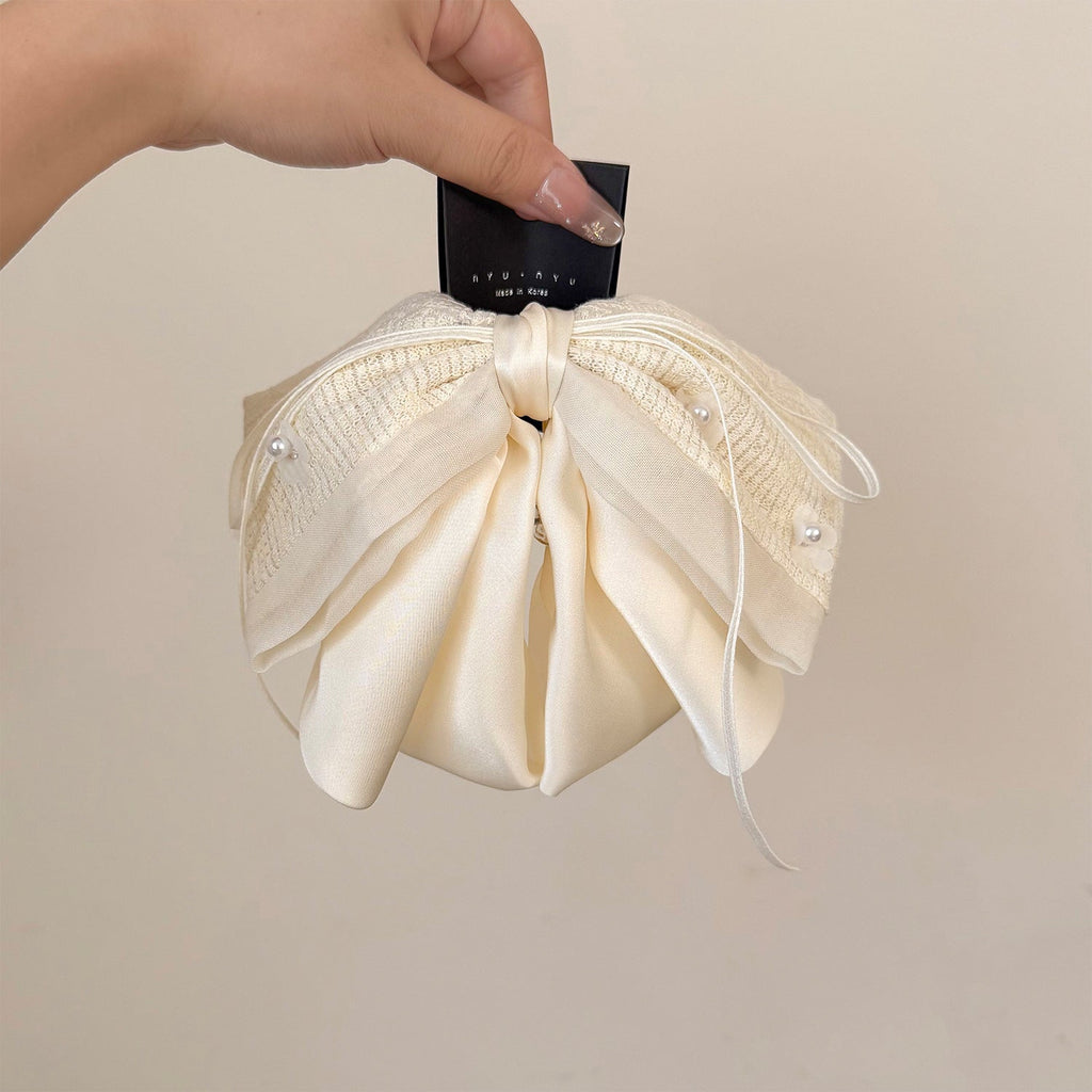 New Sweet Lace Fabric Bow Ponytail Clip