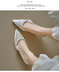 Women Soft Leather French Pointed Toe Pearl Thin Heel Pumps, 2026 New Comfortable High Heels, Shallow Mouth Party Dress Shoes