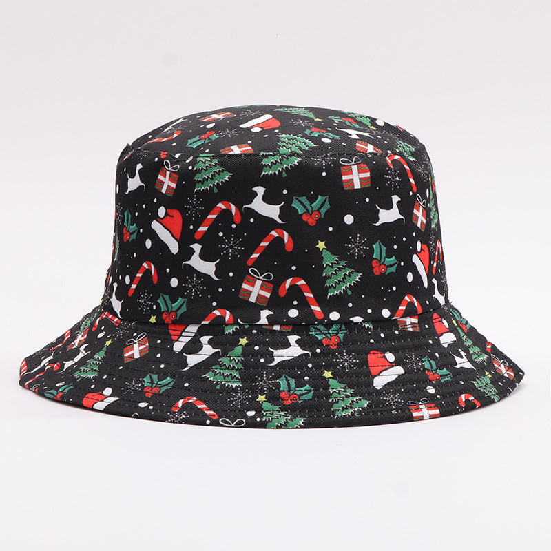 European And American Digital-print Bell-shaped Reindeer Bucket Hat