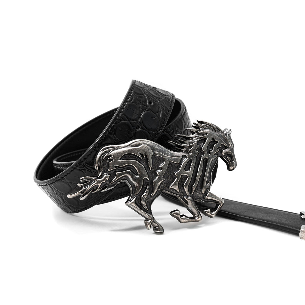 Textured Embossed Full-grain Leather Belt