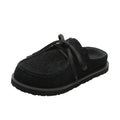 Genuine Leather Long-fur Boccon Slippers