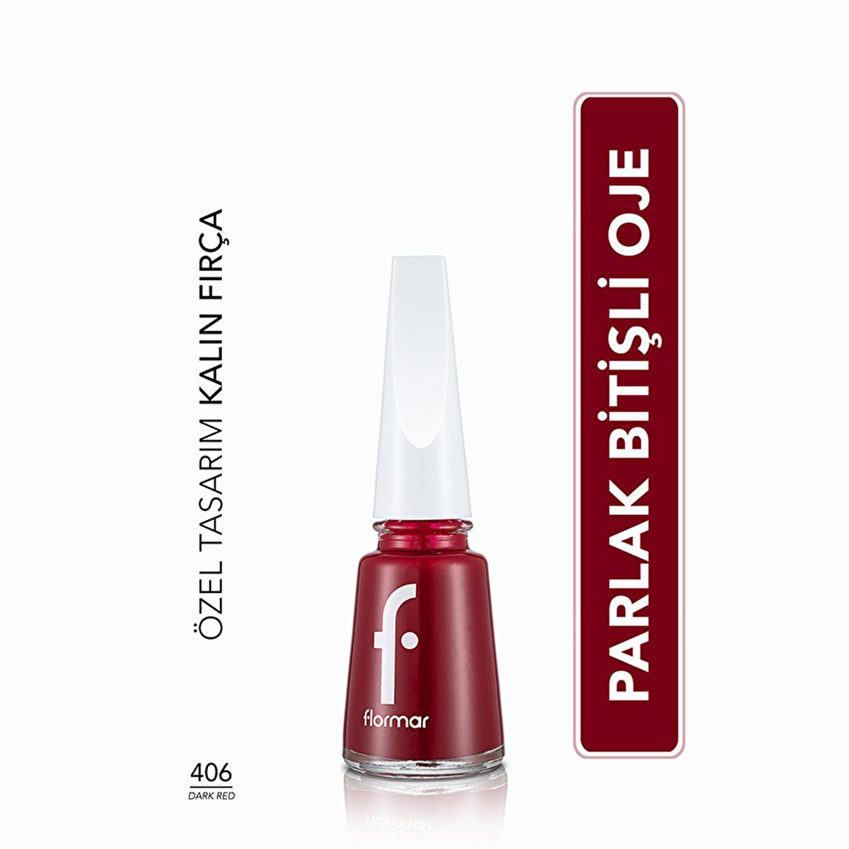 Flormar Nail Enamel Dark Red - Intense Pigment for Beautiful Nails | 0.4 fl oz