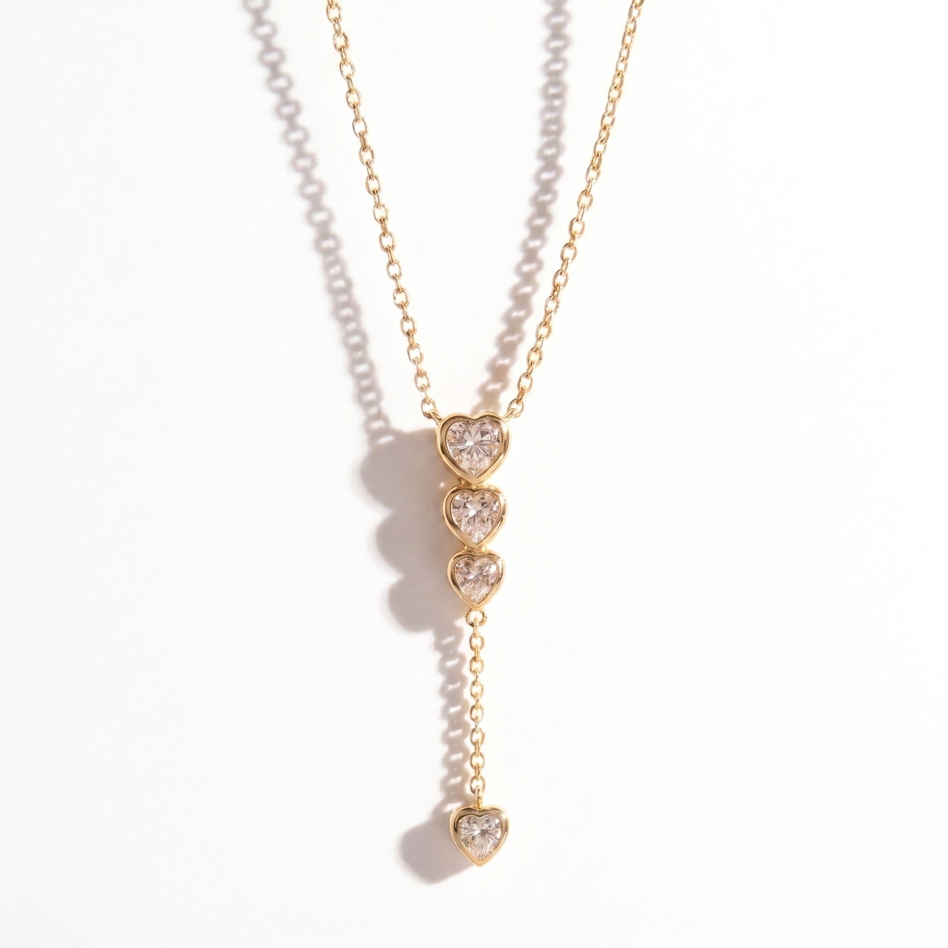 Waterdrop-shaped Diamond-studded Tassel Necklace