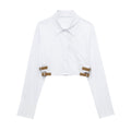 European And American Style Waistband Lapel Windbreaker Fabric Short Shirt