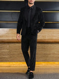 Mens Black Formal Suit Set With Subtle Glitter