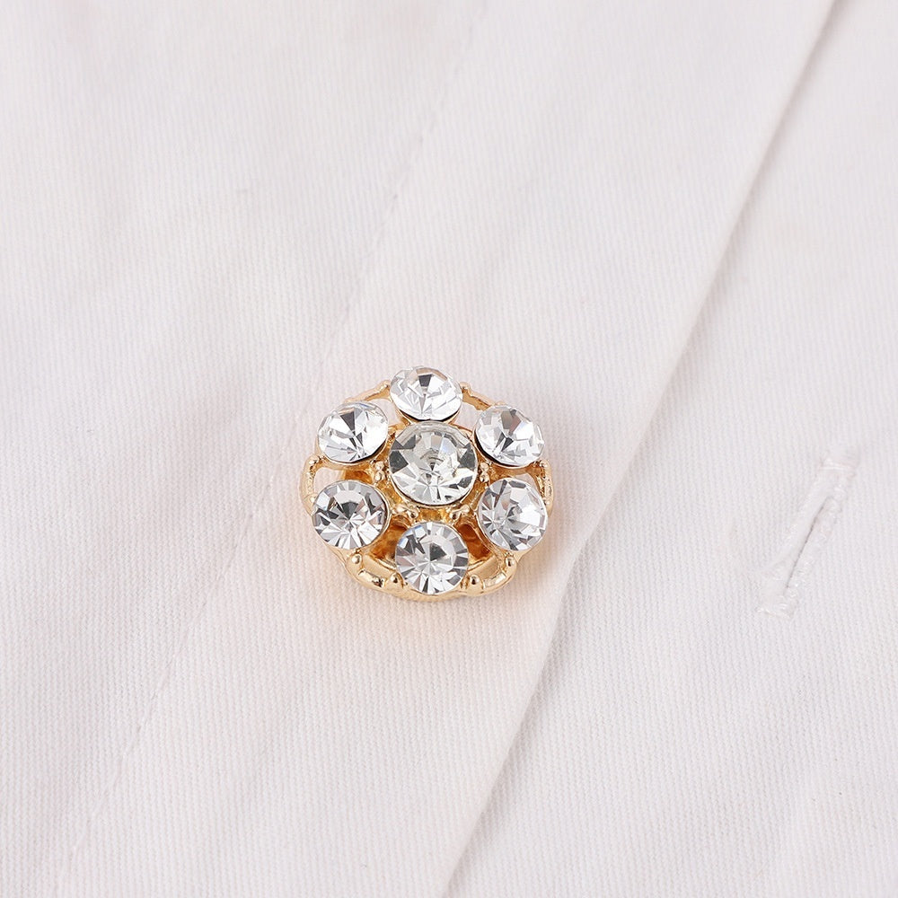 Simple Multi-style Inlaid Rhinestone Cufflinks