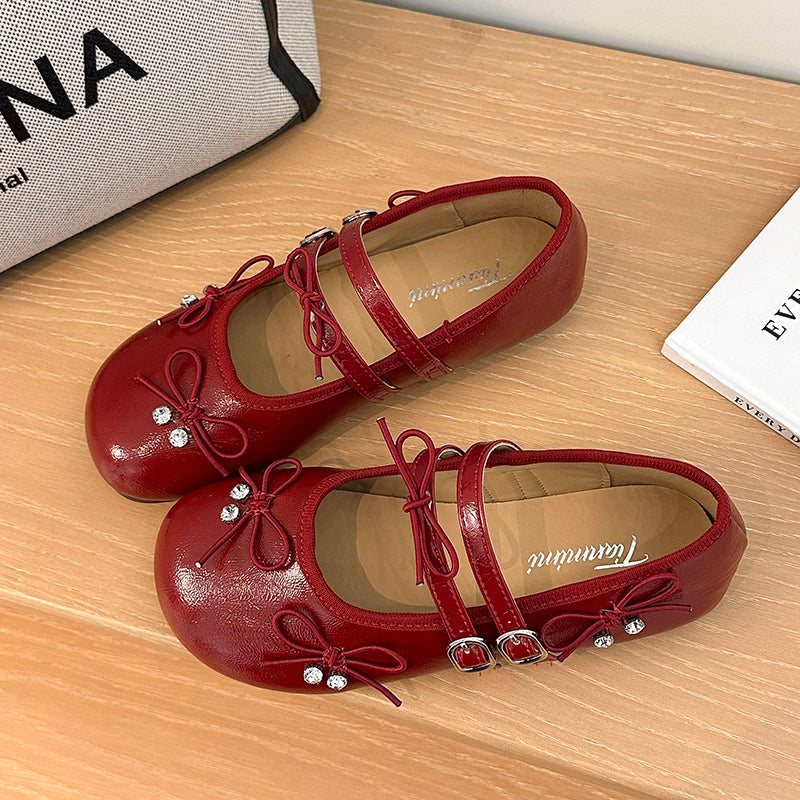 Korean Ballet Flats For Women 2026 New Spring Summer Comfortable Office-Ready Versatile Double Buckle Mary Jane Shoes