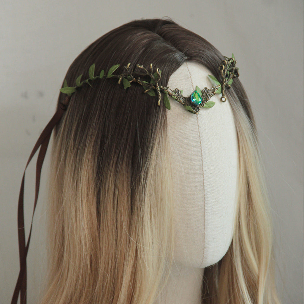 Leaf Water Drop Headband Female Elf Fairy Headdress