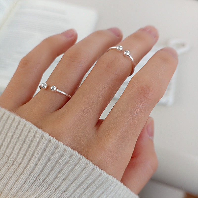 Smooth-surface Round-bead Casual Ring For Women