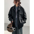 Spring And Autumn Leisure Japanese Loose Leather Jacket