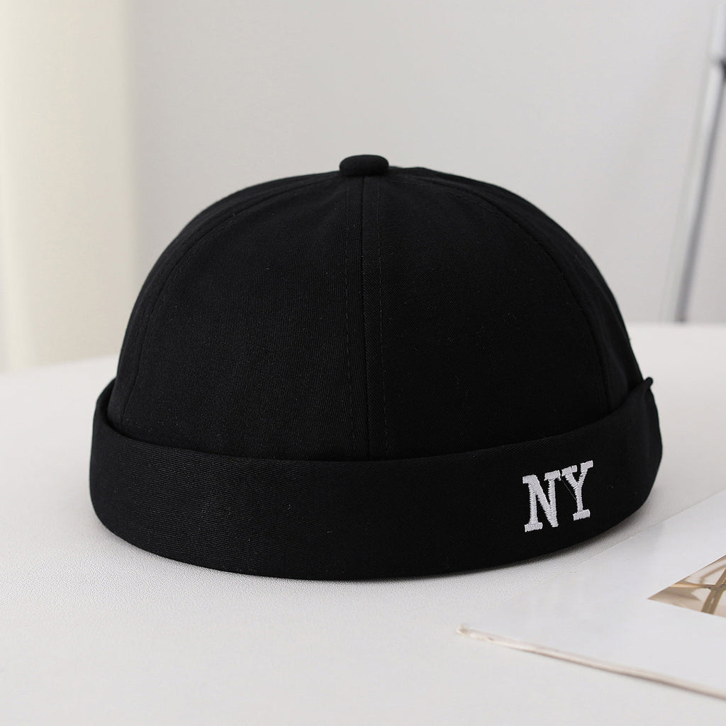 Men's Single-color Embroidered NY Letter Adjustable Trendy And Bohemian Style Landlord Hat, Suitable For Daily Casual Street Dance Outfits.