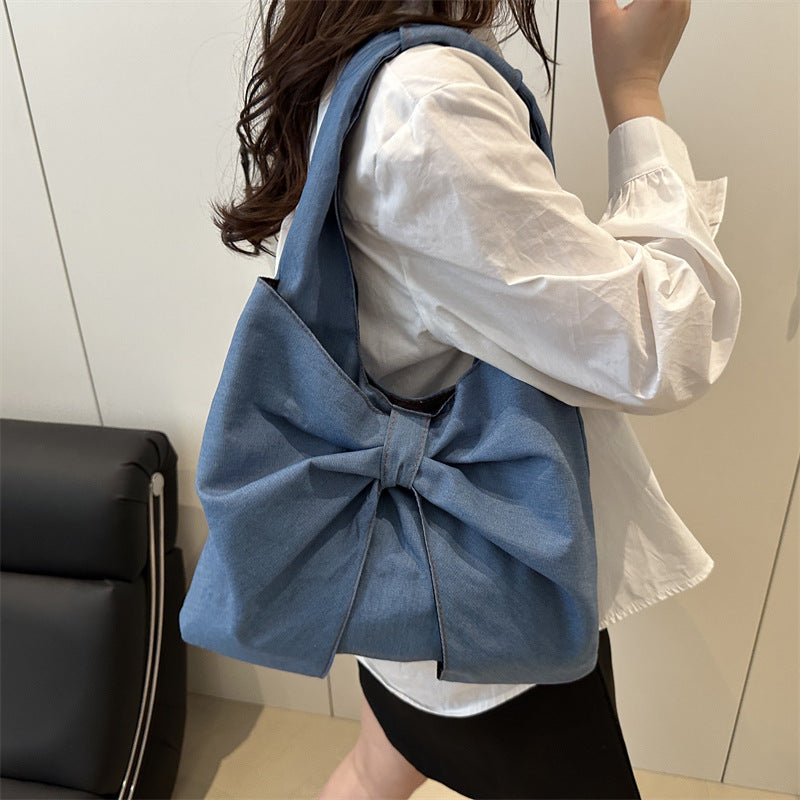 Denim Commuter Bag Large Capacity Trendy And Stylish Single-shoulder Design