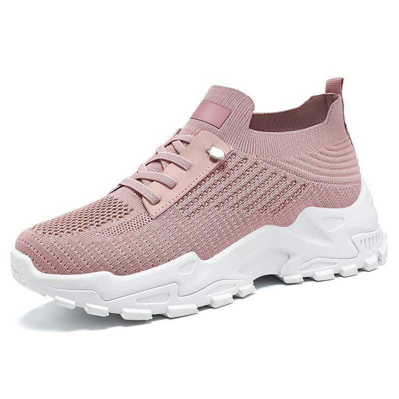 Women's Summer Flying Woven Lace Up Running Shoes
