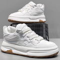 2026 New Spring Fashion Versatile Platform Height-boosting White Sneakers, Trendy Athletic Casual Skate Shoes For Young Men