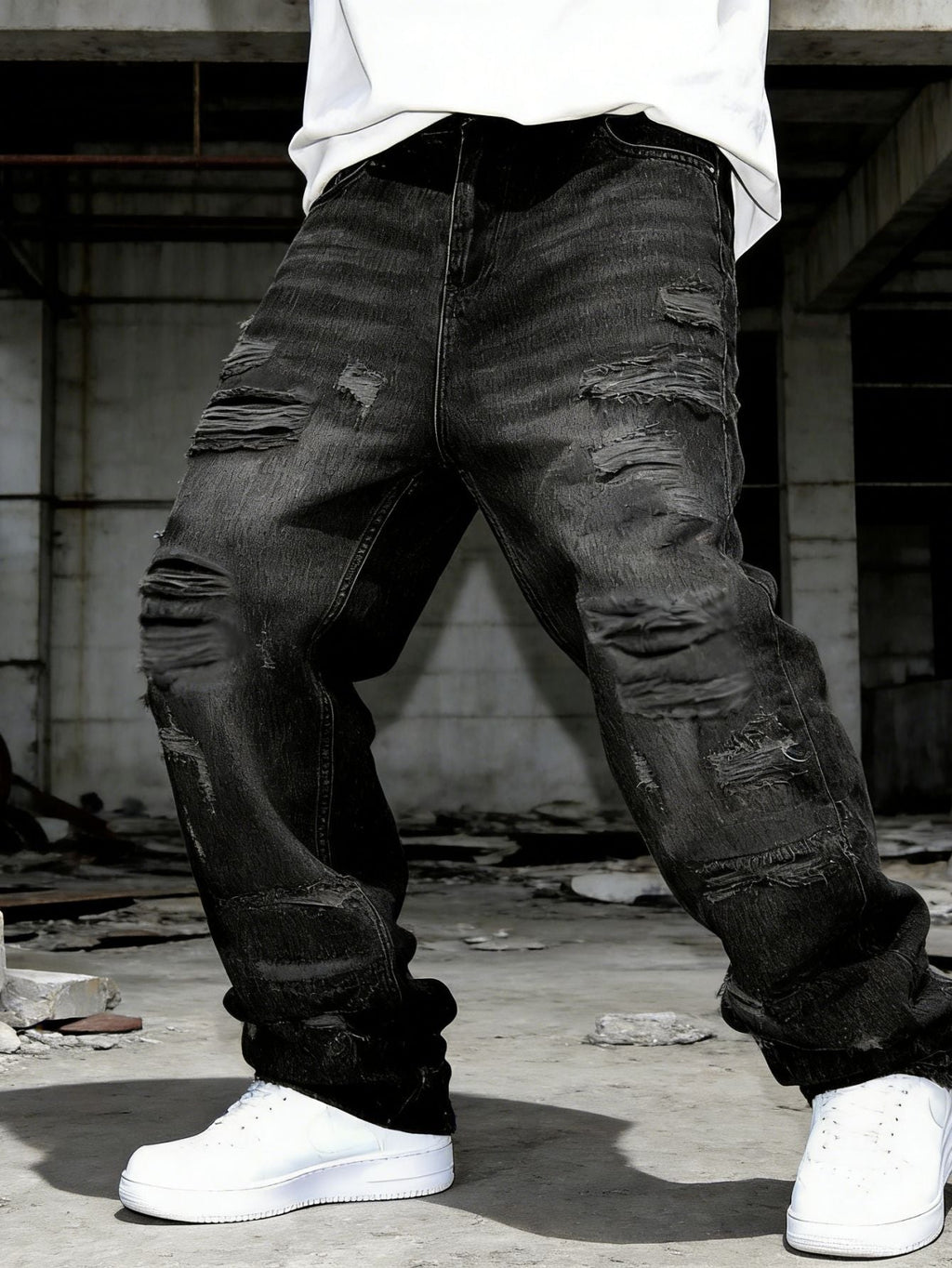 Retro Casual Personalized Patchwork Straight-leg Loose-fit Pants