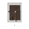 Nordic Brown 3D Geometric Abstract Canvas Painting