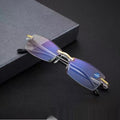 Trimming Diamond Fashion Presbyopic Glasses Anti-blue Light Frameless Men And Women Glasses For The Elderly