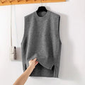 Women's Crew-Neck Loose Sleeveless Knitted Vest Top
