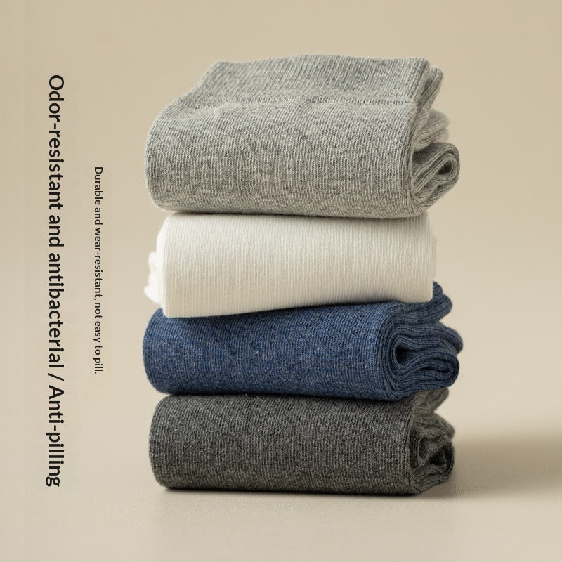 Men's Cotton Sweat-Absorbent Deodorizing And Antibacterial Mid-Calf Socks