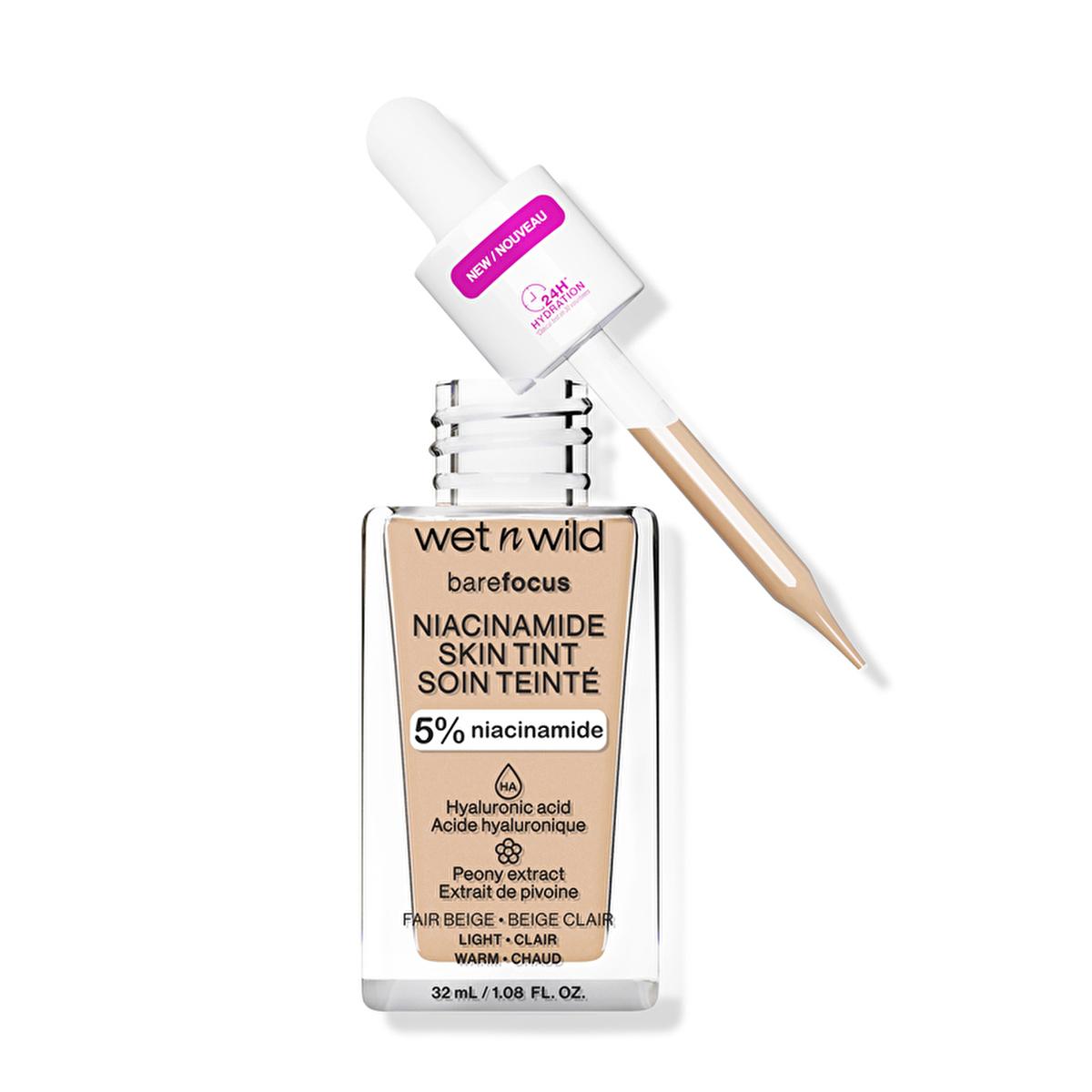 Wet n Wild Niacinamide Skin Tint Foundation: Fair Beige, Lightweight Coverage, Improves Skin Texture, Natural Satin Finish
