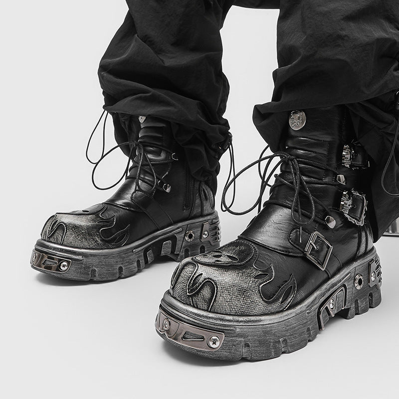 Retro Dark Punk-style Metal Shoes