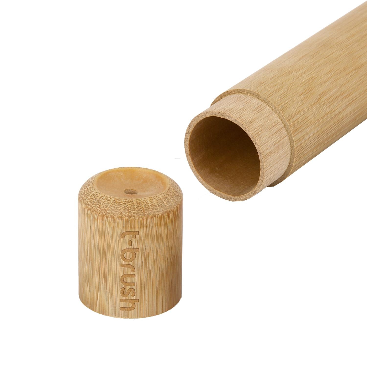 T-Brush Bamboo Toothbrush Holder - Eco-Friendly Bathroom Organizer for Multiple Toothbrushes, Sustainable Storage Solution